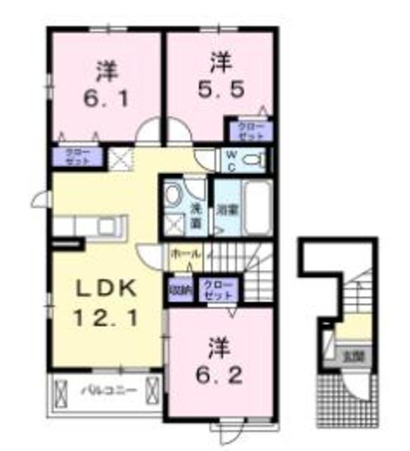 愛甲郡愛川町中津のアパートの間取り