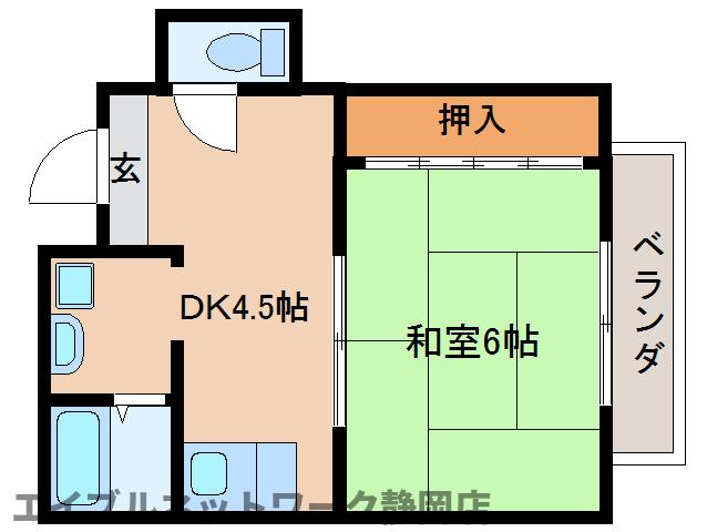 静岡市葵区中町のマンションの間取り