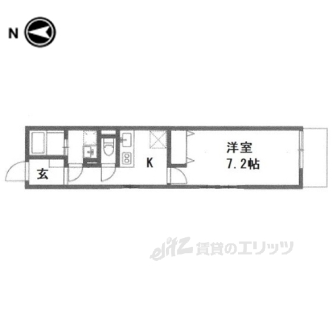 【京都市左京区北白川山田町のアパートの間取り】