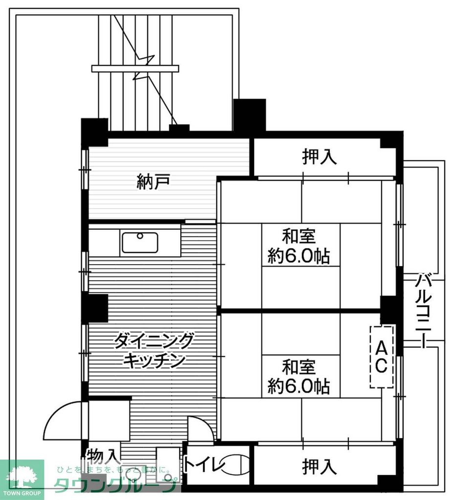 ビレッジハウス二和2号棟 (302号室)の間取り