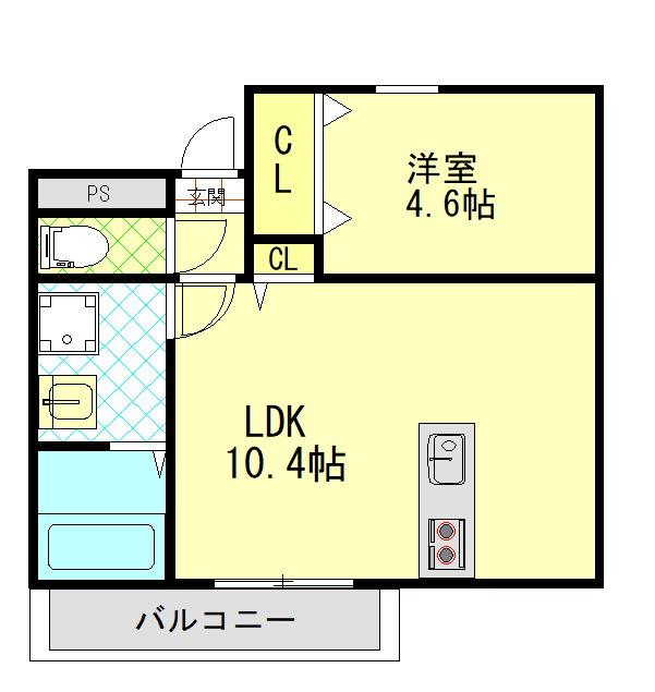 枚方市磯島北町のアパートの間取り