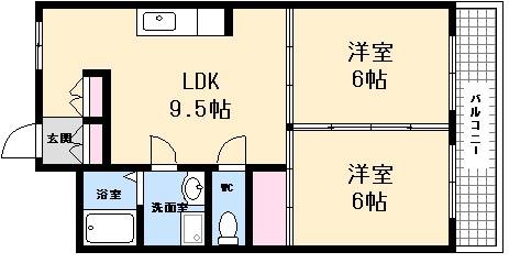 広島市西区南観音町のマンションの間取り