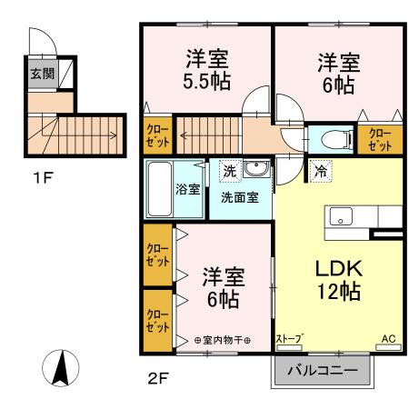 リビングタウン浜田Cの間取り