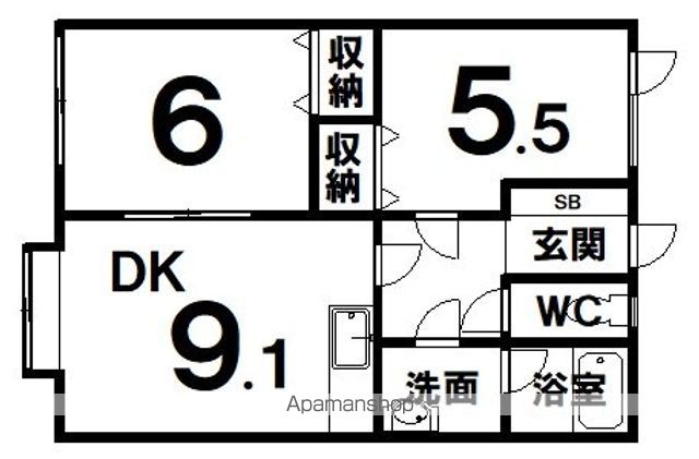 Aフラット芦野の間取り写真