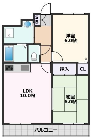 ＪＲ東海道本線 吹田駅 徒歩30分 4階建 築29年の間取り写真