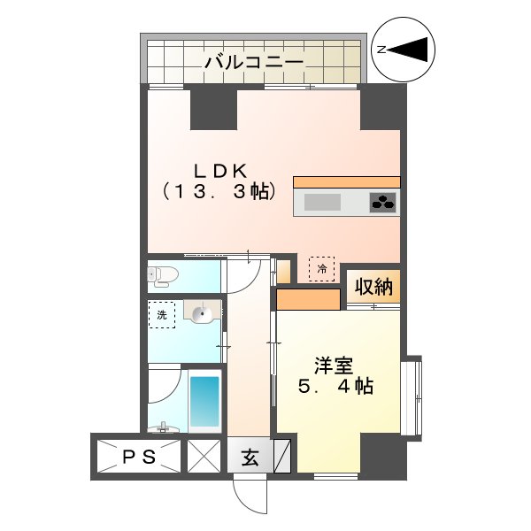 長崎市桜馬場のマンションの間取り