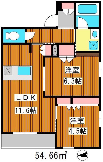 板橋区坂下のマンションの間取り