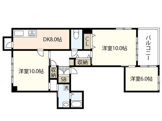 広島市中区住吉町のマンションの間取り