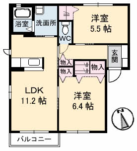 シャーメゾン大 A棟の間取り