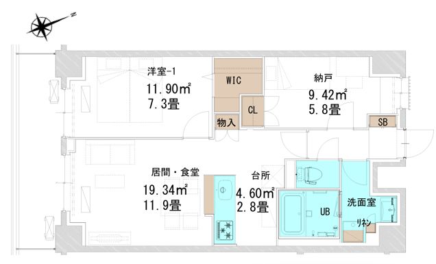 【コートデルトゥール昭島の間取り】