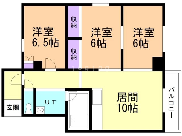 札幌市豊平区平岸四条のマンションの間取り