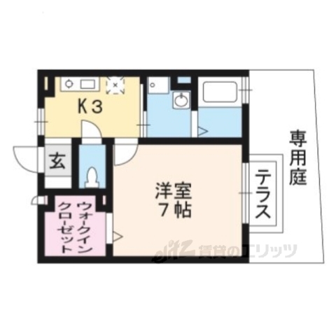 相楽郡精華町大字北稲八間のアパートの間取り