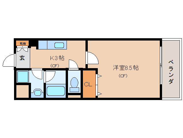 奈良市三条本町のマンションの間取り