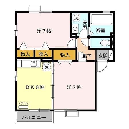 伊勢市村松町のアパートの間取り