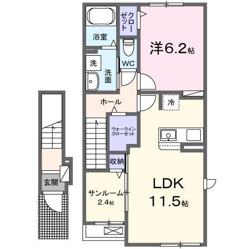 ［大東建託］メゾンソレイユVの間取り