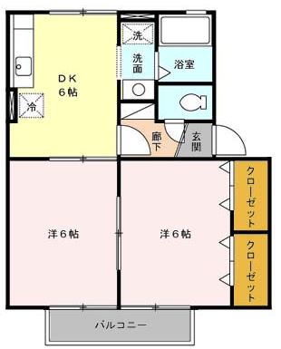 鹿児島市中山町のアパートの間取り