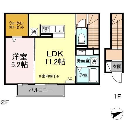 岐阜市柳津町蓮池のアパートの間取り