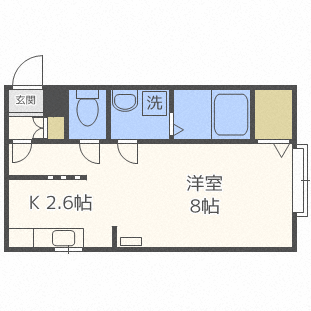 札幌市東区北三十四条東のアパートの間取り