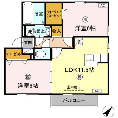 米子市皆生のアパートの間取り