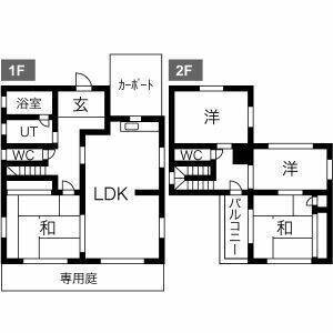 奥田貸家中央棟の間取り