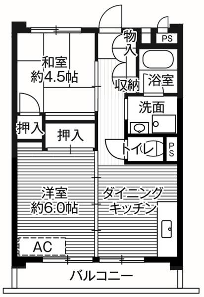 ビレッジハウス柳崎タワー1号棟の間取り