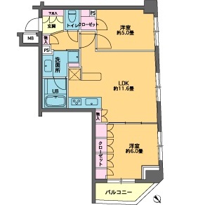 中央区日本橋富沢町のマンションの間取り