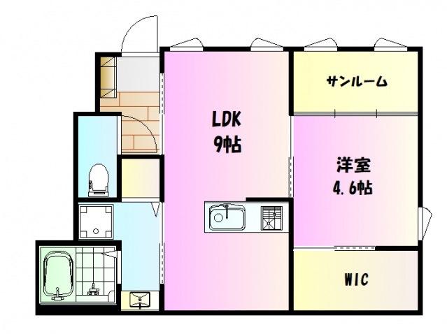 広島市安佐南区緑井のアパートの間取り