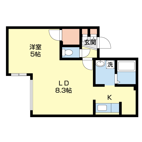 札幌市白石区東札幌五条のマンションの間取り