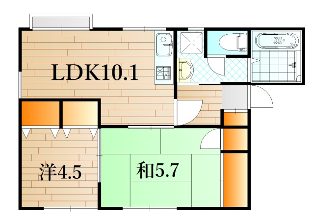 下関市伊倉町のアパートの間取り