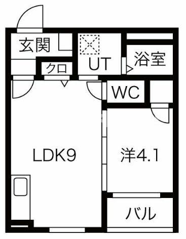 大阪市都島区中野町のアパートの間取り