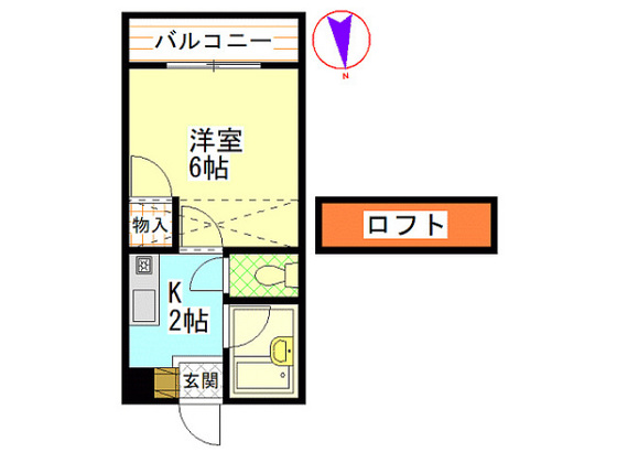 広島市佐伯区五月が丘のアパートの間取り