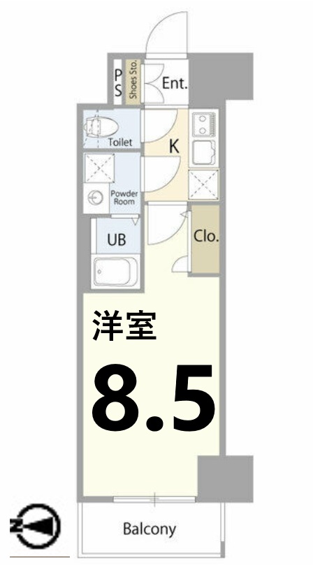 名古屋市中区大井町のマンションの間取り