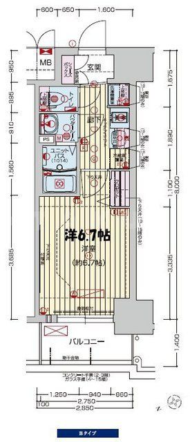 大阪市西区九条のマンションの間取り