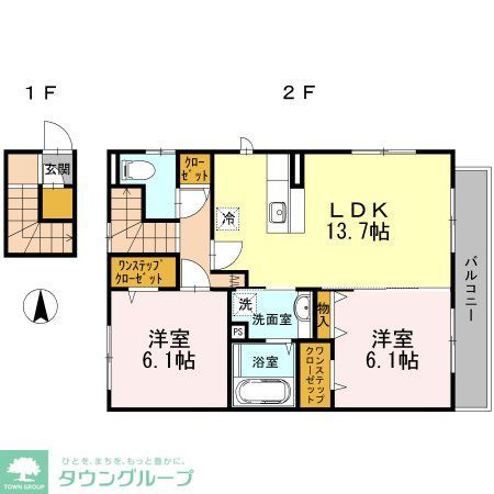 横浜市都筑区池辺町のアパートの間取り