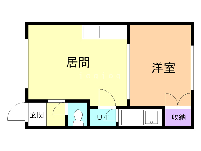 函館市富岡町のアパートの間取り