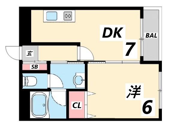 姫路市亀井町のマンションの間取り