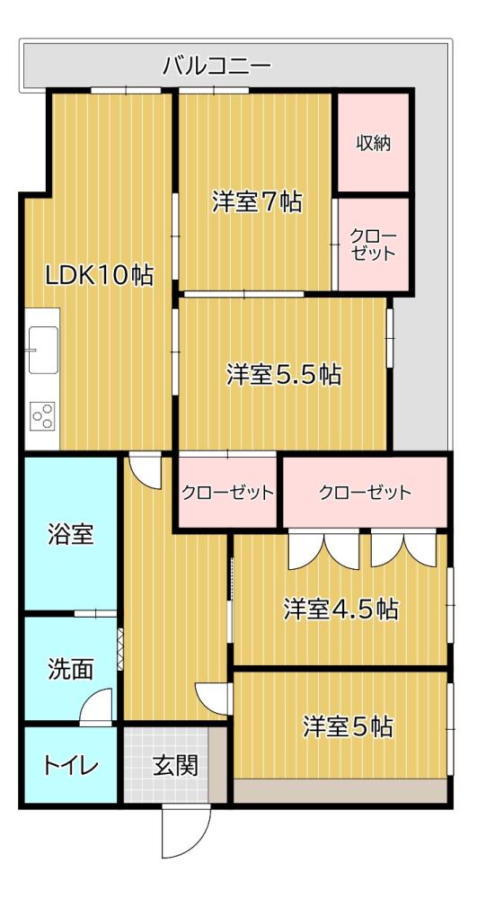 北九州市八幡東区前田のマンションの間取り