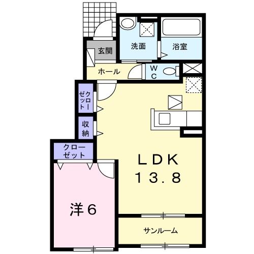宮崎県宮崎市佐土原町下田島（アパート）の賃貸物件の間取り