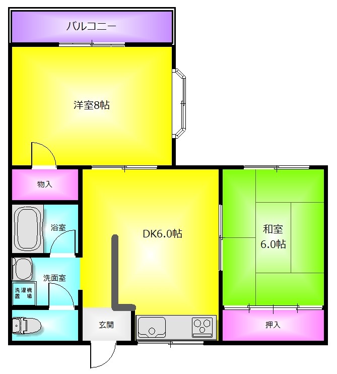 ビートル山本北C棟の間取り写真