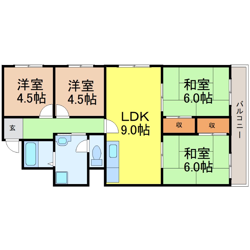 地下鉄名港線 日比野駅 徒歩10分 6階建 築46年の間取り写真