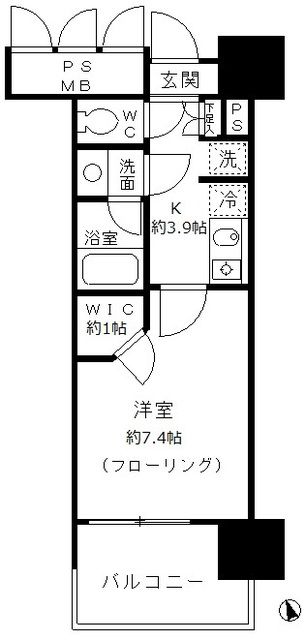 京急本線 泉岳寺駅 徒歩14分 14階建 築17年の間取り写真