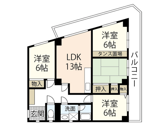 広島市西区古江東町のマンションの間取り