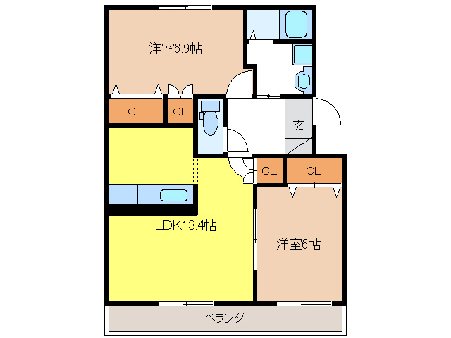 プロニティＡＯＫＩの間取り