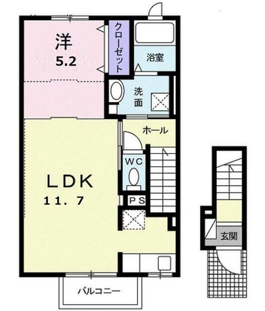 高砂市阿弥陀町阿弥陀のアパートの間取り