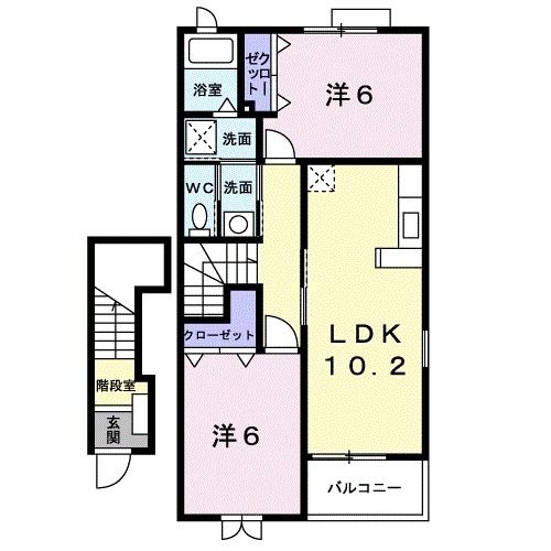 うきは市吉井町のアパートの間取り