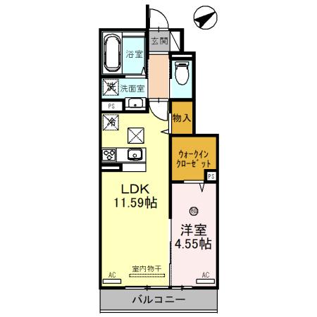 大津市本堅田のアパートの間取り