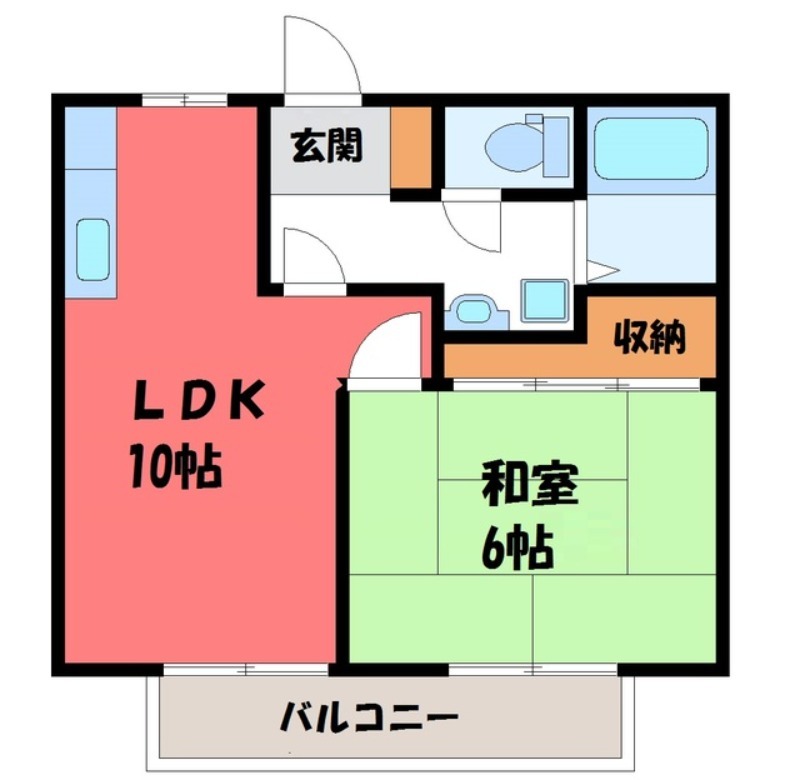 宇都宮市東峰町のアパートの間取り