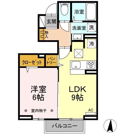 郡山市久留米のアパートの間取り