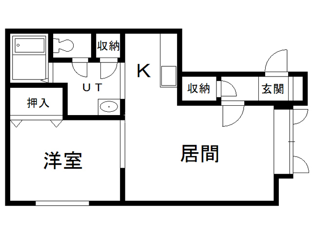 旭川市十条通のアパートの間取り