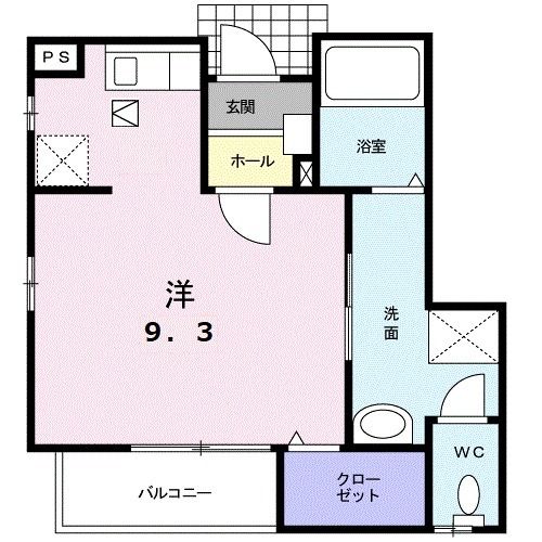 【鹿児島市自由ヶ丘のアパートの間取り】